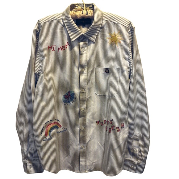 Teddy Fresh by Hila Klein Embroidered Doodles Shirt, Size Medium. - Picture 1 of 16